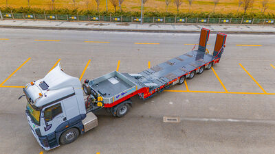 4 Axle double extended one steering axle total 25 m length