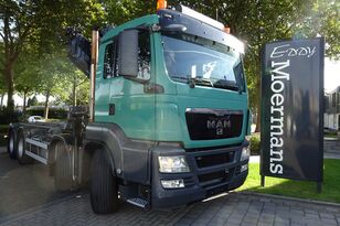 MAN TGS 35.480 8x4 Crane + Container camión con sistema de cables