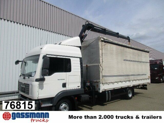 MAN TGL 12.240BL 4x2, mit Kran Hiab 088 mit Funk camión toldo